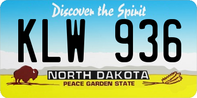 ND license plate KLW936