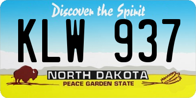 ND license plate KLW937
