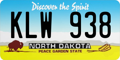 ND license plate KLW938