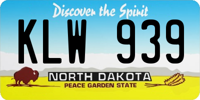 ND license plate KLW939