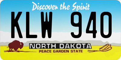 ND license plate KLW940