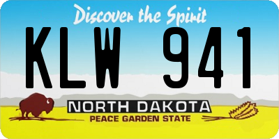 ND license plate KLW941