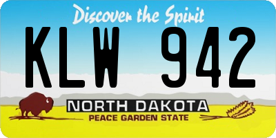 ND license plate KLW942
