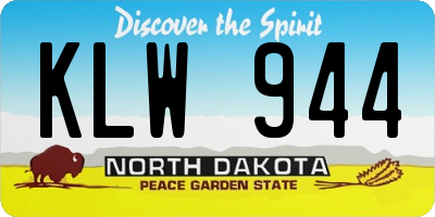 ND license plate KLW944
