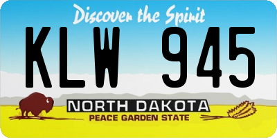 ND license plate KLW945