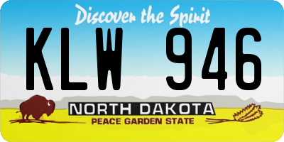 ND license plate KLW946