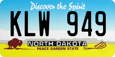 ND license plate KLW949