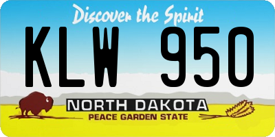 ND license plate KLW950