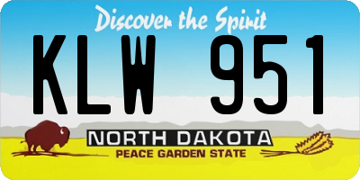 ND license plate KLW951