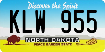 ND license plate KLW955