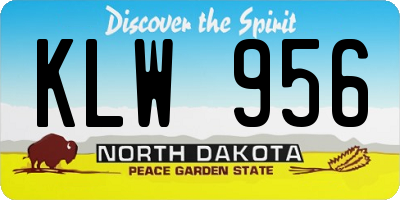 ND license plate KLW956
