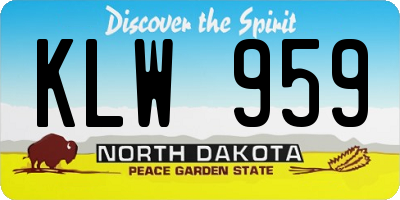 ND license plate KLW959