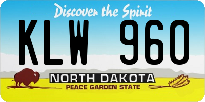 ND license plate KLW960