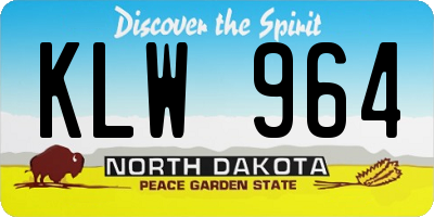 ND license plate KLW964