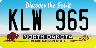ND license plate KLW965
