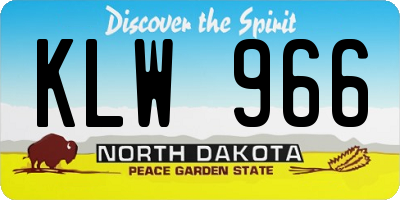 ND license plate KLW966