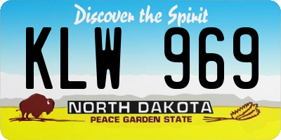 ND license plate KLW969