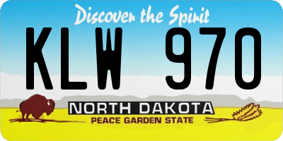 ND license plate KLW970