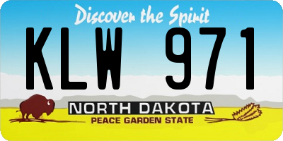 ND license plate KLW971