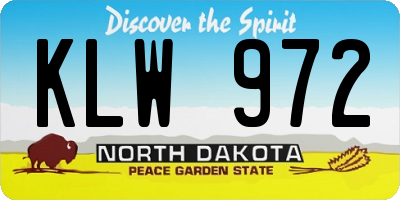 ND license plate KLW972