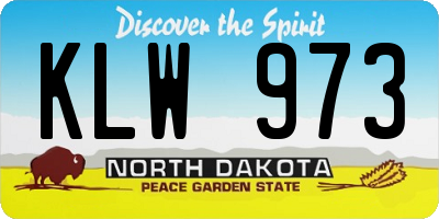 ND license plate KLW973