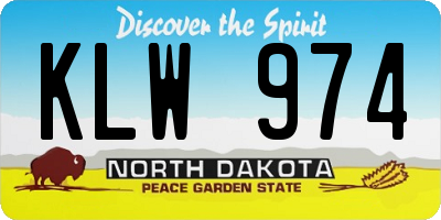 ND license plate KLW974