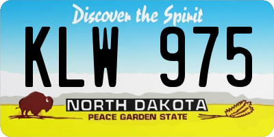 ND license plate KLW975