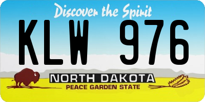 ND license plate KLW976