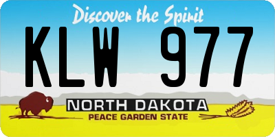 ND license plate KLW977