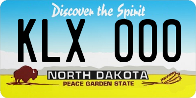 ND license plate KLX000