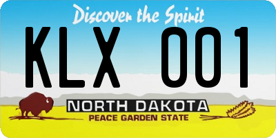 ND license plate KLX001