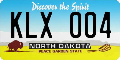 ND license plate KLX004