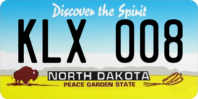 ND license plate KLX008