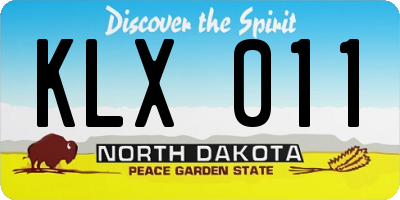 ND license plate KLX011