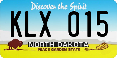 ND license plate KLX015