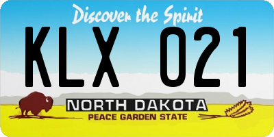 ND license plate KLX021