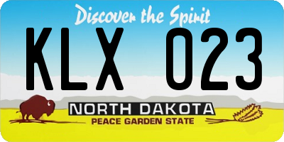 ND license plate KLX023