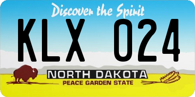 ND license plate KLX024