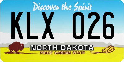 ND license plate KLX026