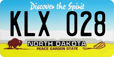 ND license plate KLX028