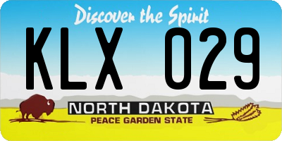 ND license plate KLX029