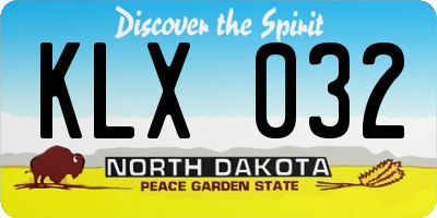ND license plate KLX032