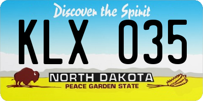 ND license plate KLX035
