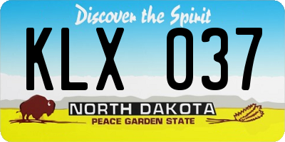 ND license plate KLX037