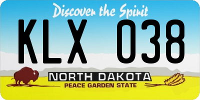 ND license plate KLX038