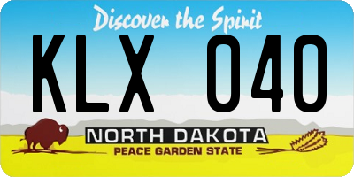 ND license plate KLX040