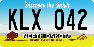 ND license plate KLX042