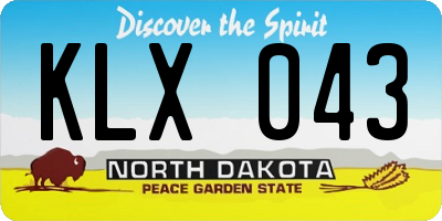 ND license plate KLX043