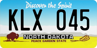 ND license plate KLX045