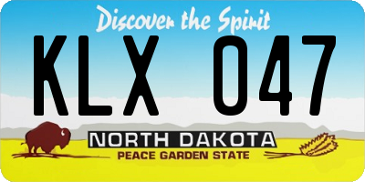 ND license plate KLX047